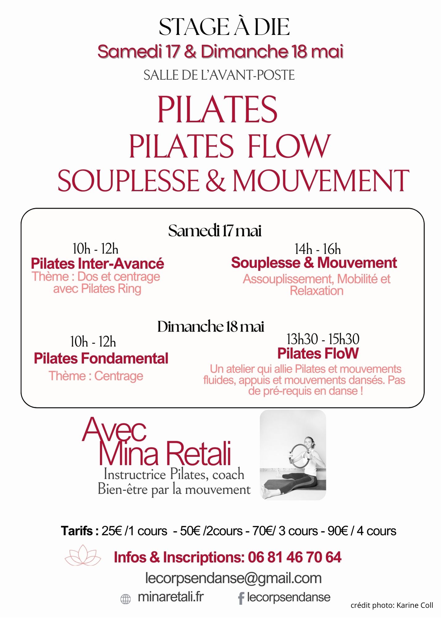 Stage de Pilates & Souplesse - Mina Retali